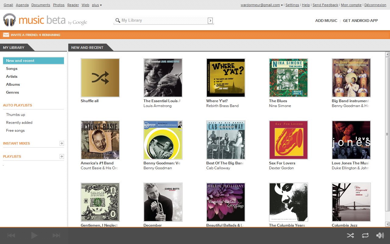 Interface Google Music